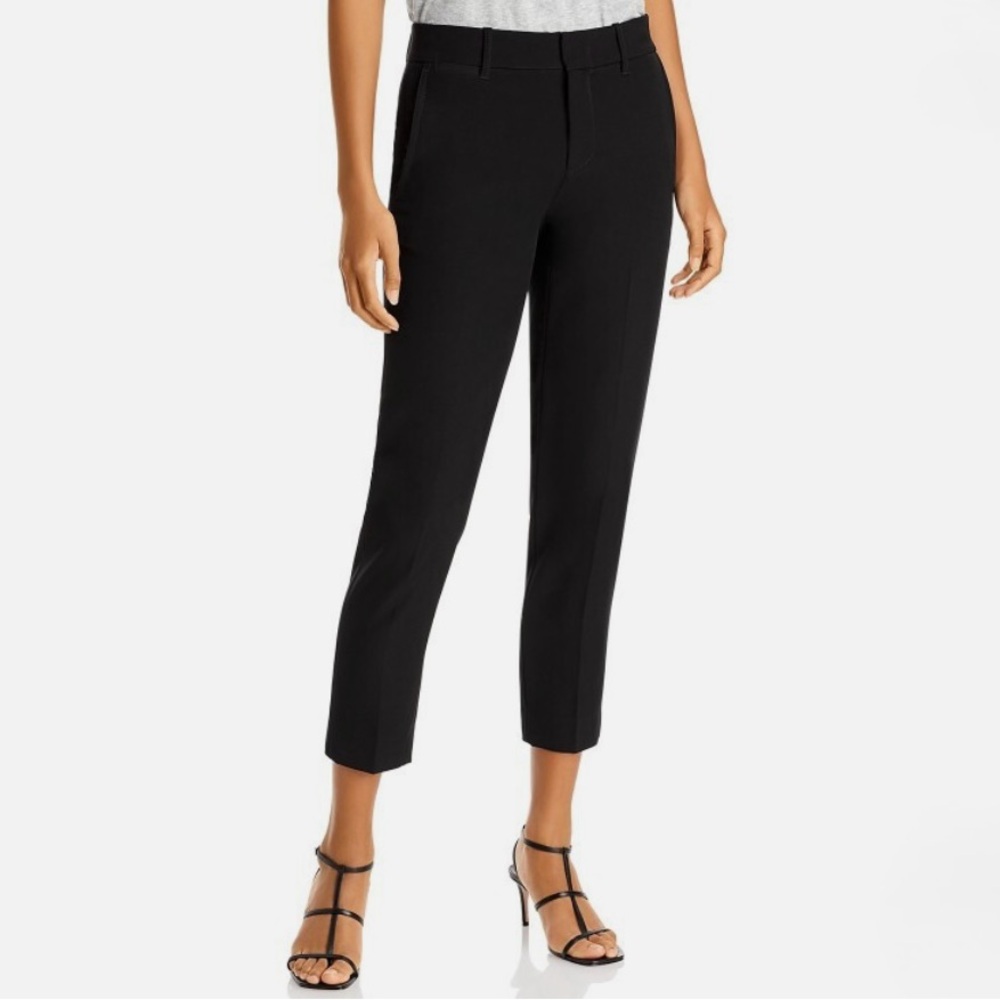 Vince Soft Tailored Tapered Ankle Trouser Pant Black Size 16 NWT